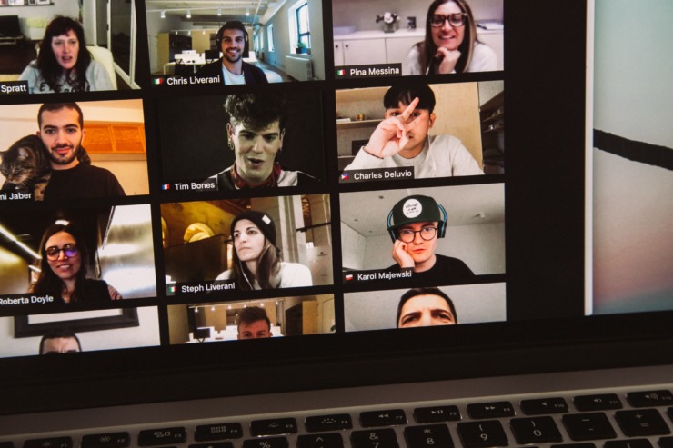 Some individuals taking part in a Zoom call