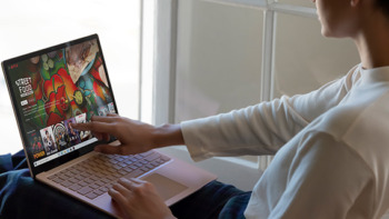 A Microsoft Surface being used by a woman