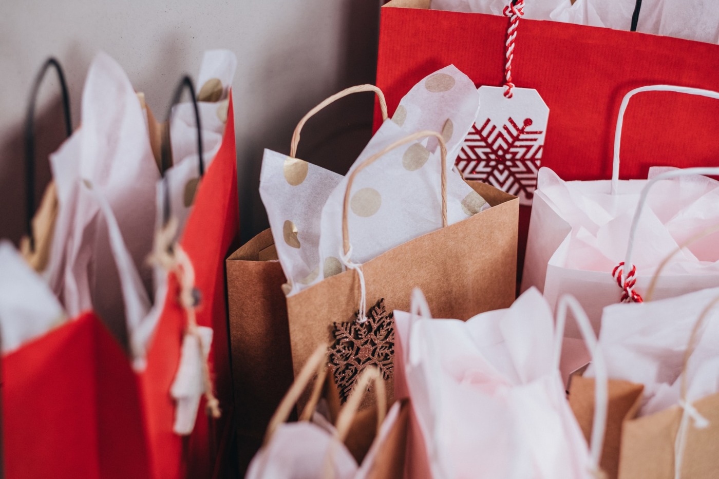 collection of Christmas shopping bags