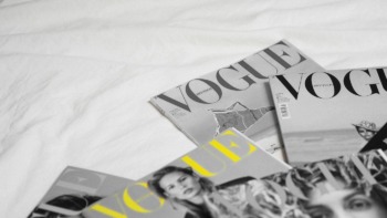 stack of Vogue magazines