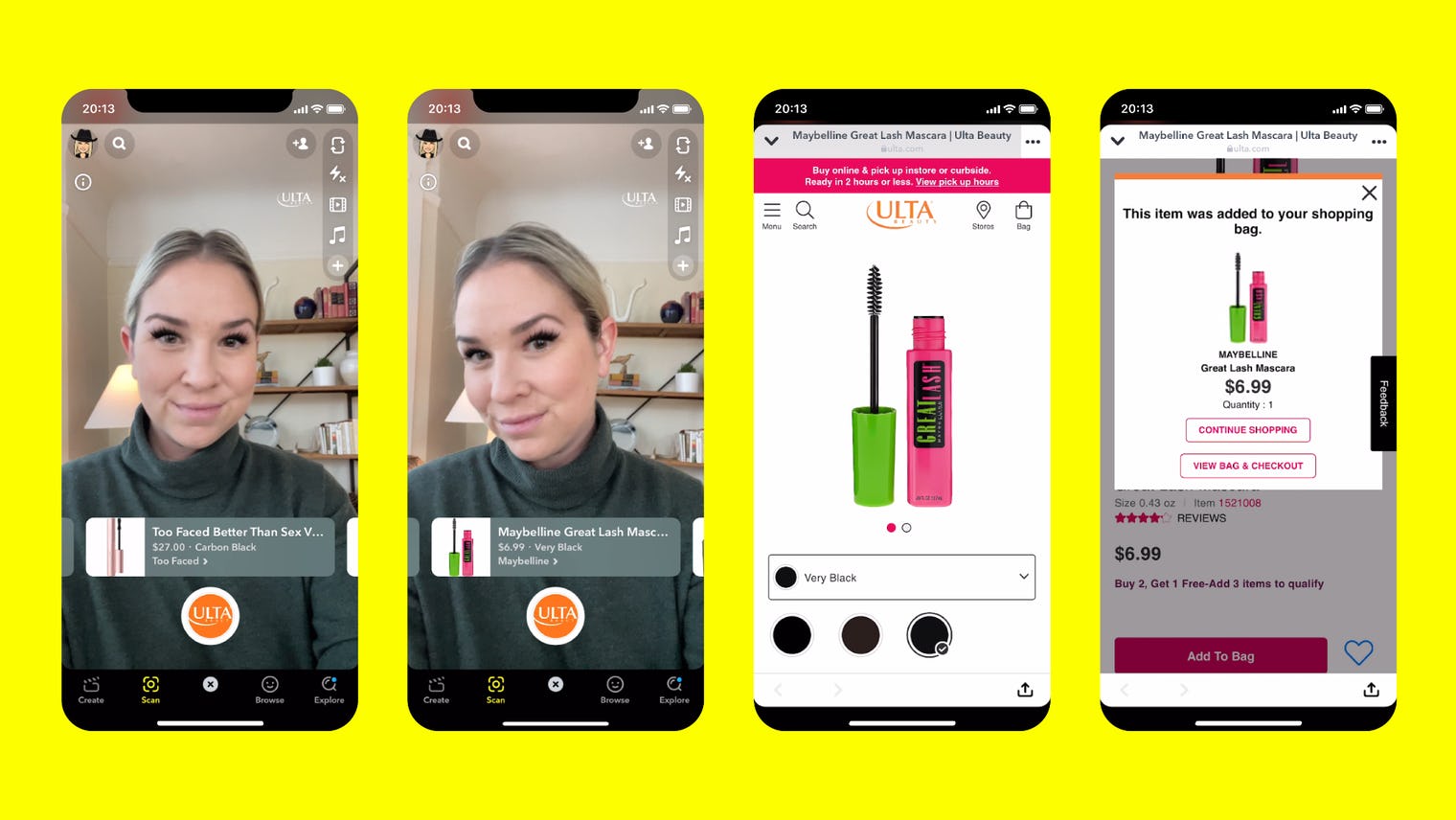Snapchat and Ulta Beauty AR filters