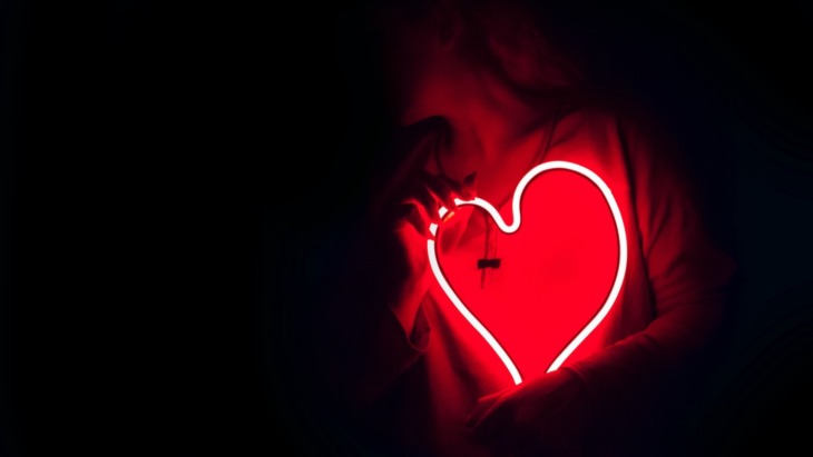 red neon heart